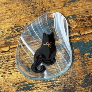 Fused Glass Cat Trinket Dish